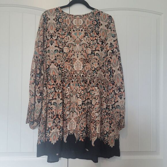 Tantrums Paisley Dress 100% rayon made in India Fall colors thanksgiving - Picture 7 of 8